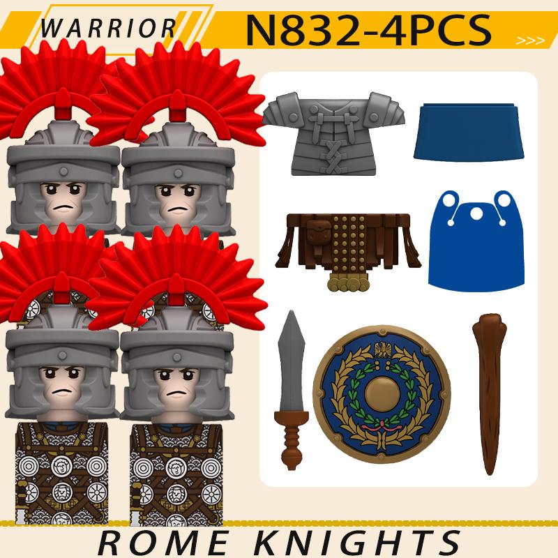 MOC Средневековый Военный Рим Рыцари Серия Строительные Блоки Замок Солдаты Фигурки Аксессуары Щит Кирпичики Рождественские Игрушки Подарки