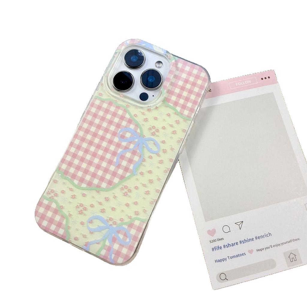 Однослойный цветочный бант для чехла мобильного телефона Apple 16 Promax Новый для iPhone 15 Креативный 14 Мультяшный 13