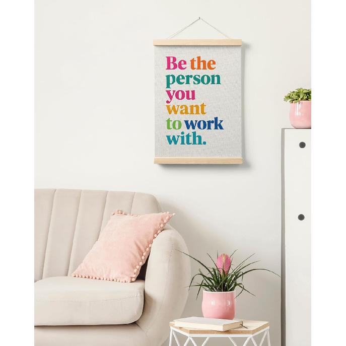 FGFK pirational Office Wall Art Poster Hanger Frame, Be the Person You Want to Work with Motivational Canvas Prints Framed Wall Decor for Home Office