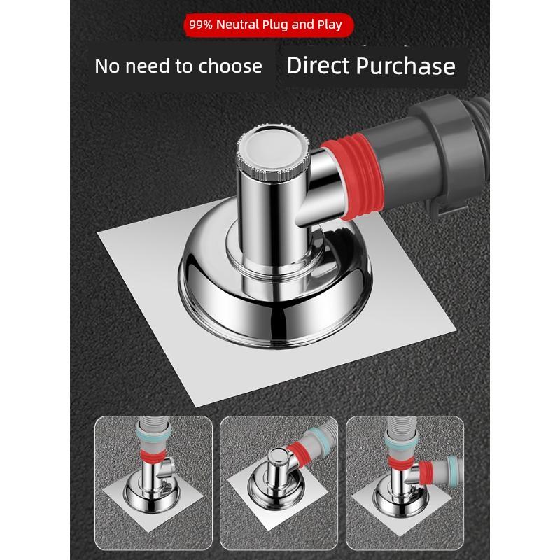 Washing Machine Downcomer Floor Drain Special Connectors Drainage Pipe Deodorizing Filter Anti-Overflow Bathroom Two-in-One Three-Way Cover