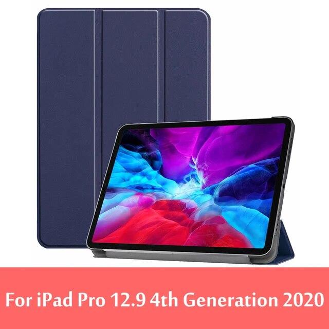 Магнитный тройной чехол для iPad Pro 12.9 2020, чехол с функцией автоматического сна/пробуждения 4-го поколения Funda