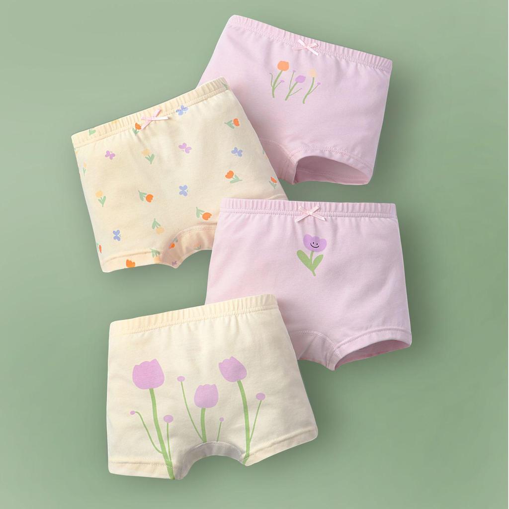 Детские хлопковые антибактериальные шорты-боксеры с рисунком среднего и большого размера для девочек