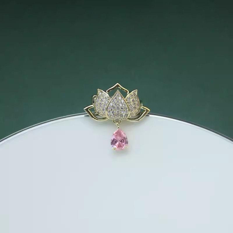 Брошь «Водный лотос», женственная, маленькая, летняя брошь, антибликовая пряжка, фиксированная одежда, аксессуары