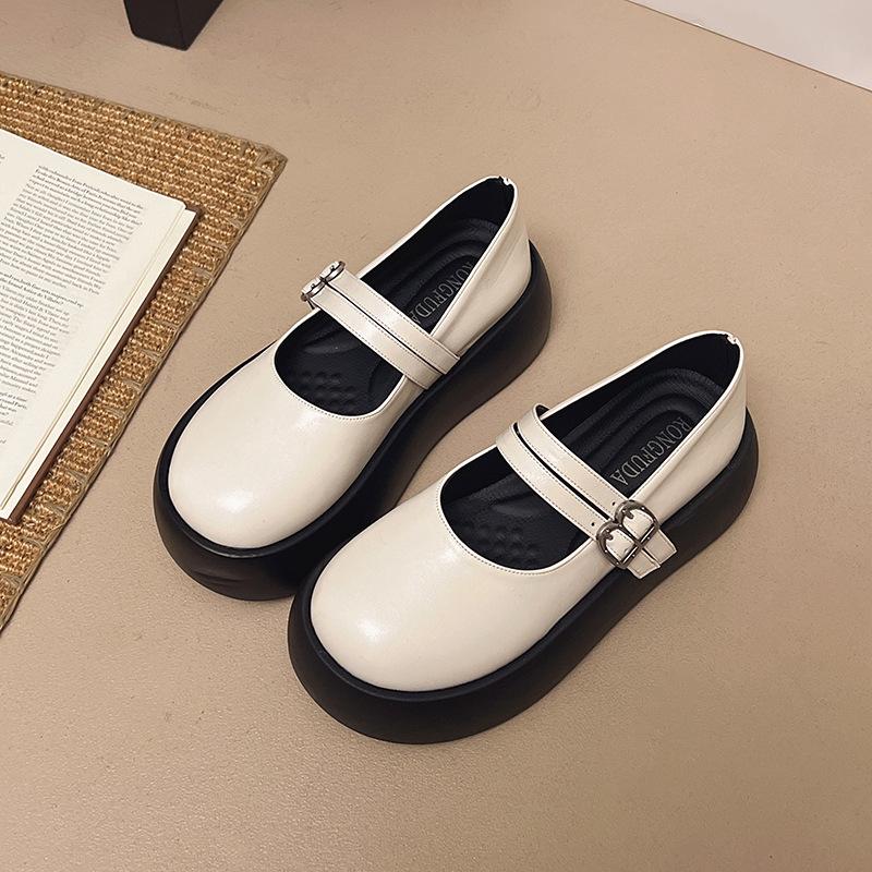 Ретро универсальные туфли Мэри Джейн для девочки весна 2025 новая платформа французский сказочный стиль стиль колледжа маленькие кожаные туфли тренд