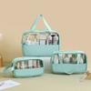 Transparent Makeup Toiletry Bag Large Size Waterproof Swimming Bath Bags Simple PVC Tote Bag PU Splicing Cosmetic Bag 1/3pcs