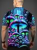 Mushroom Forest 3D Print Men'S Casual T-Shirt | Summer Breathable Round Neck Top for Outdoor Activities And Fitness | Trendy Design Perfect for