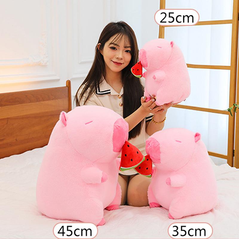 Милая розовая арбузная капибара, плюшевая игрушка-кукла, имитация животного, капибара, пушистая мягкая кукла, подарок на день рождения ребенка
