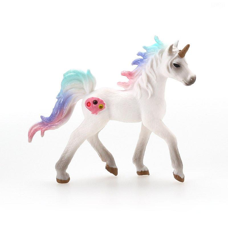 Красочная игрушка-единорог Симуляция Мини-модель животного Единороги Летающая лошадь Фигурка Модель Дикие фигурки Детские развивающие игрушки Фигурка