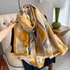 Autumn And Winter Rhombus Temperament Imitation Cashmere Scarf Female Winter Student Thickened Windproof Scarf Air Conditioner Shawl