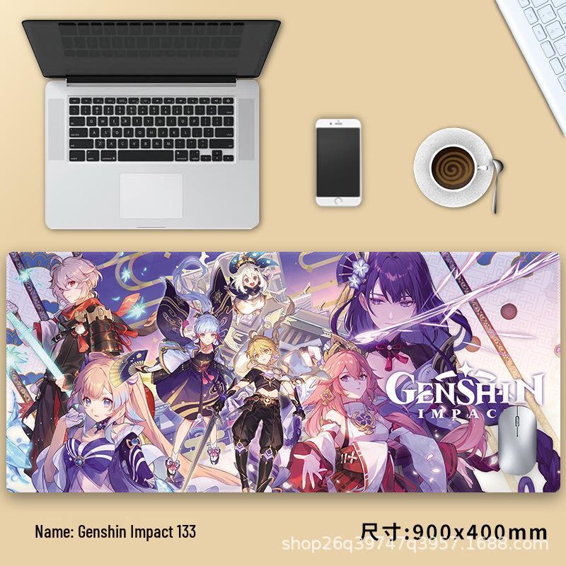 Очень большой коврик для мыши Genshin Impact Венти - Утолщенный аниме коврик для клавиатуры
