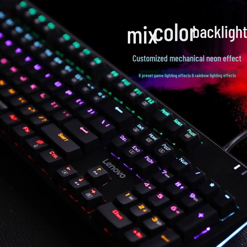 Проводная RGB механическая клавиатура с возможностью горячей замены Lenovo K104