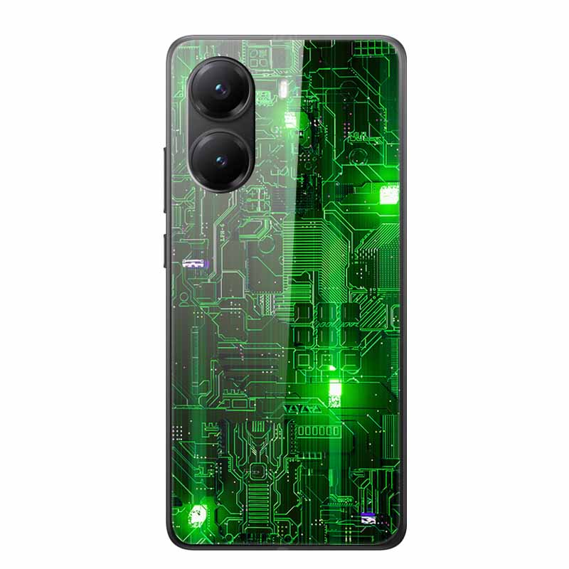 Стеклянный Чехол для Poco X7 pro Роскошная Задняя Крышка Телефона Чехол с Цветами для PocoX7pro X 7 pro Жесткий Закаленный Щит Мультяшная Крышка Красная Роза