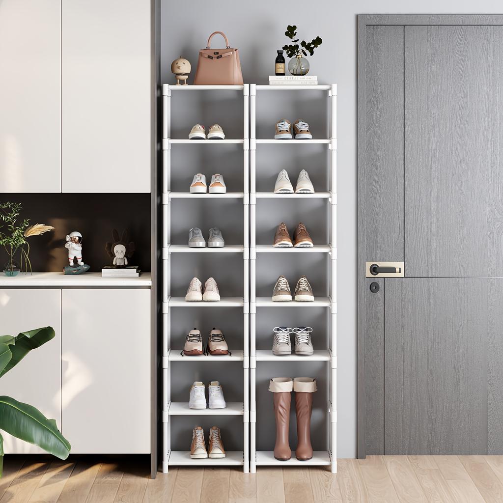 Adjustable 6/8 Tier Metal Shoe Rack - Portable Entryway Storage Shelf, Suitable for Dorm and Home, Multi-Layer Sneakers & Footwear Storage Solution