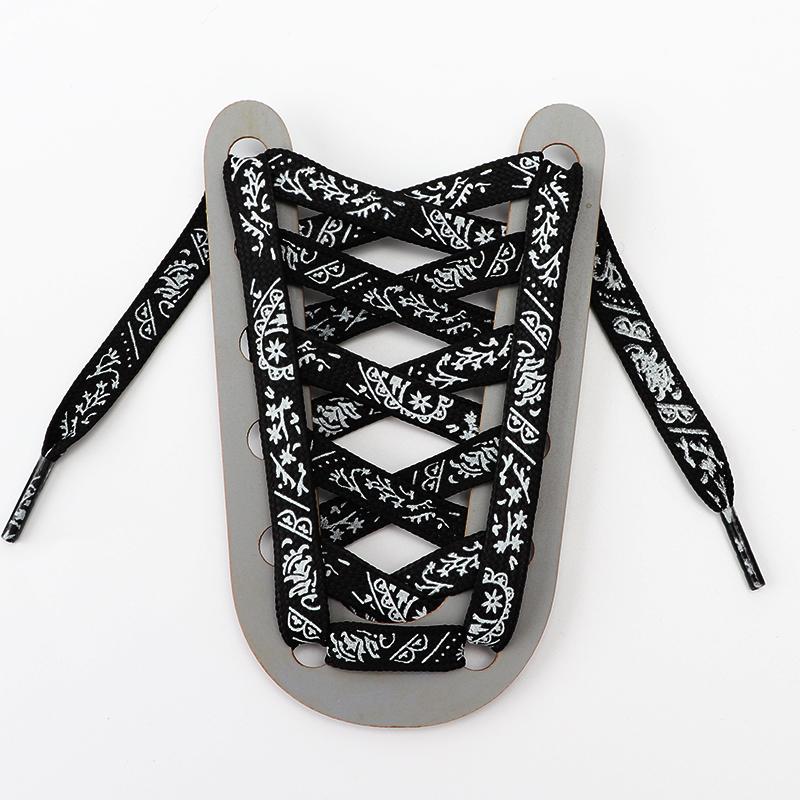 Flat Splash Ink Shoe Laces Fluorescent Luminous Shoelaces for Sneakers Reflective Glowing Run Boot Shoelace Printing Shoestrings