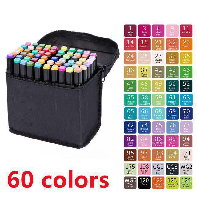 120/80/60 Цветная спиртовая ручка-маркер, Детская двусторонняя ручка для эскизов. Маркер для эскизов. Художественный маркер. Студенческие канцелярские принадлежности.