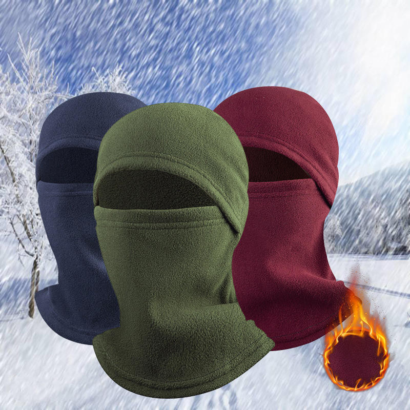 Men Women Winter Integrated Windproof Riding Face Mask Multifunctional Scarf Outdoor Skiing Hat Fleece Warm Head Cover