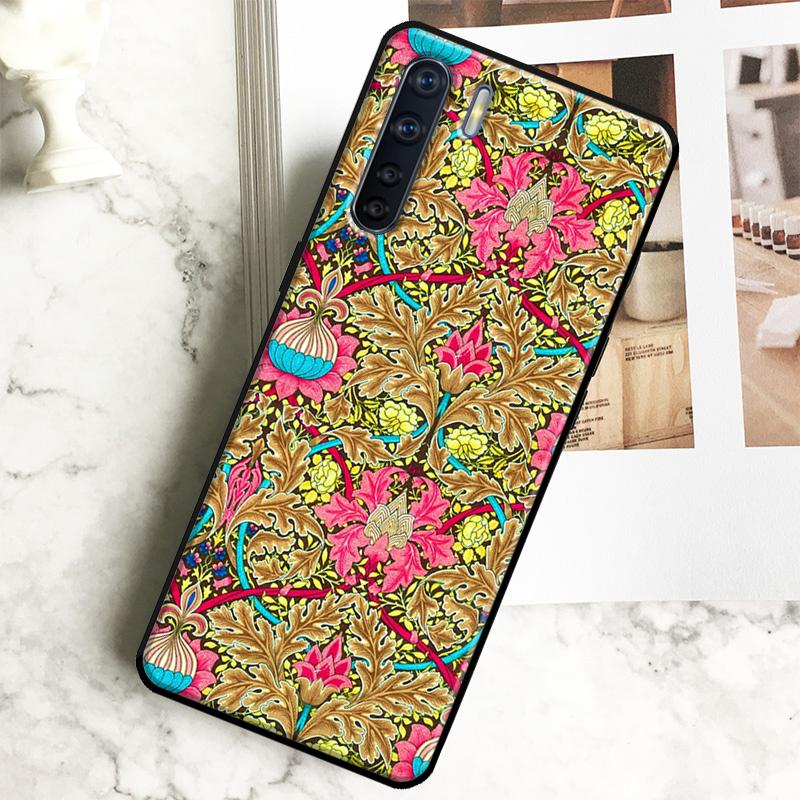 William Morris Strawberry Thief Case For Oppo A96 A76 A16 A18 A38 A58 A78 A98 A15 A17 A77 A74 A94 A54 A57S A40 A60 A80 Cover