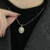 Fritillary Pearl Oval Pendant Necklace Fashion Versatile Clavicle Chain Light Luxury Temperament Necklace Women
