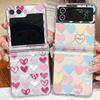 For Samsung Galaxy Z Flip5 Z Flip4 Flip6 Case Love Pattern Shockproof Folding Transparent Cover For Samsung Galaxy Z Flip 5 4 3