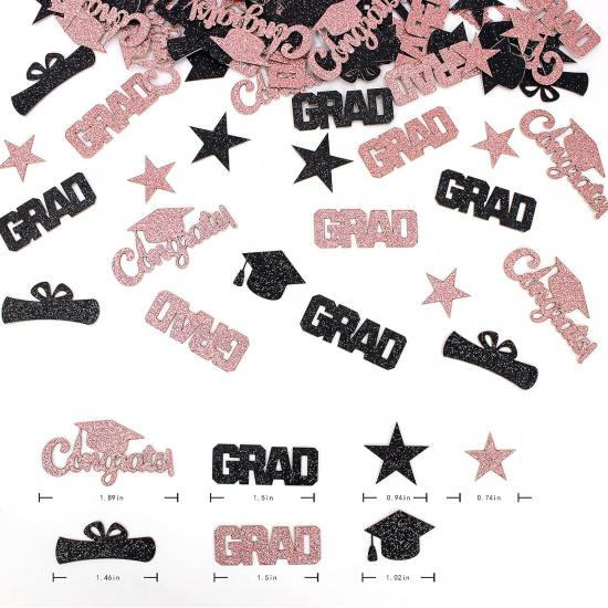 Glitter Graduation Confetti 2026 Rose Gold Graduation Decorations Grad Cap Star Congrats Grad Table Scatter for Grad Party Decorations 2026