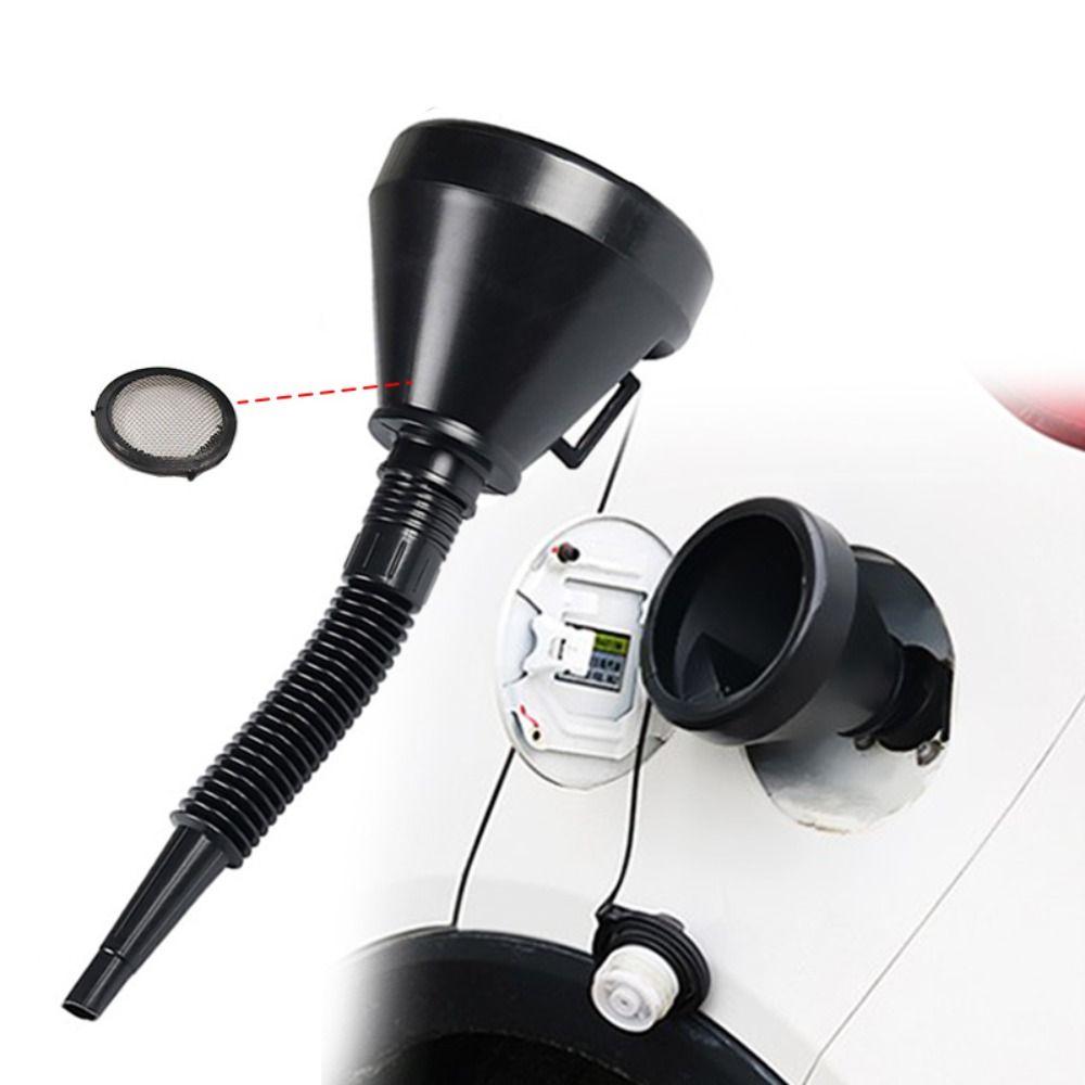 Safety Emergency Motorcycle Refuel Oil Funnel Oiler Filter Refueling Funnel Fuel Flexible Spout
