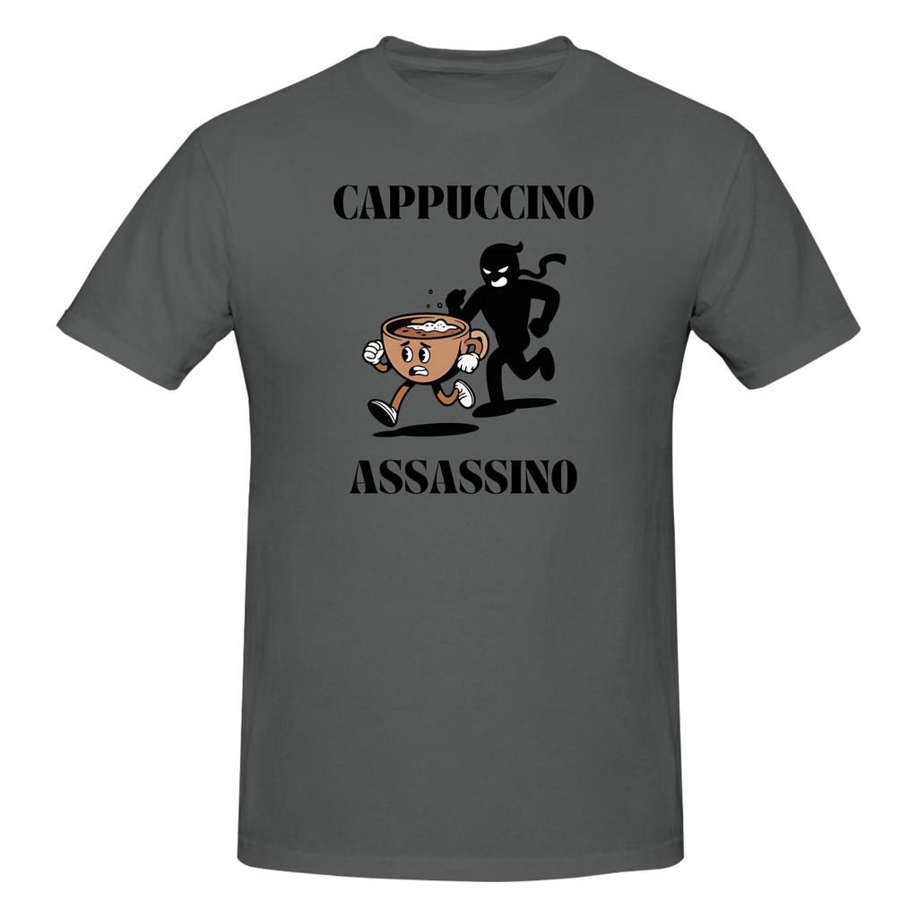 Piece Caffeine Addict Funny Graphic Cotton TShirt Cappuccino Assassino Meme Tees Tops For Unisex