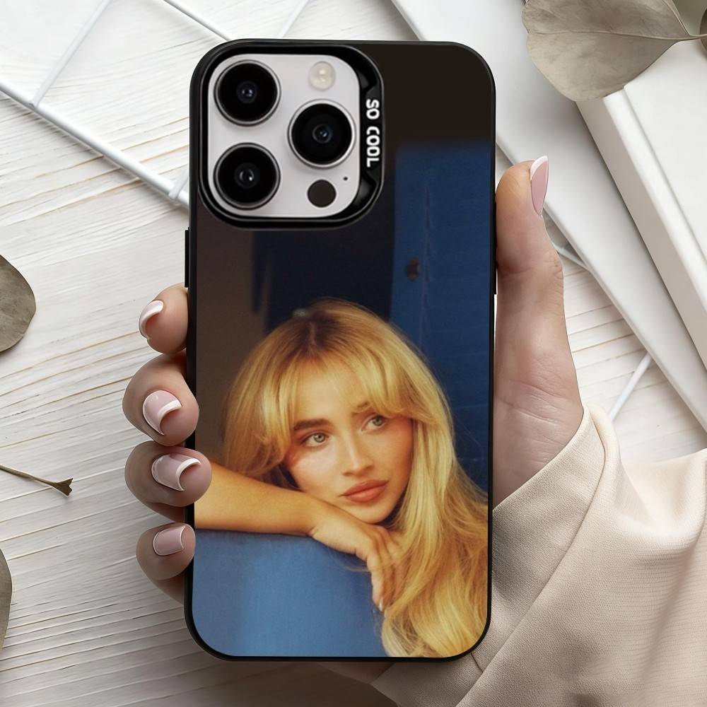 Чехол для телефона Singer S-Sabrina C-Carpenter Для iPhone 17, 16, 15, 14, 13, 12, 11 Plus, Pro Max Конфетный Посеребренный Внутренний Чехол