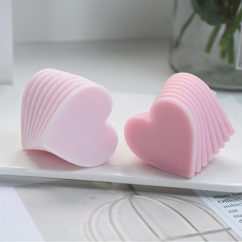 1Pc 3D Heart-Shaped Candle Silicone Mold Diy Handmade Candle Decoration Mold