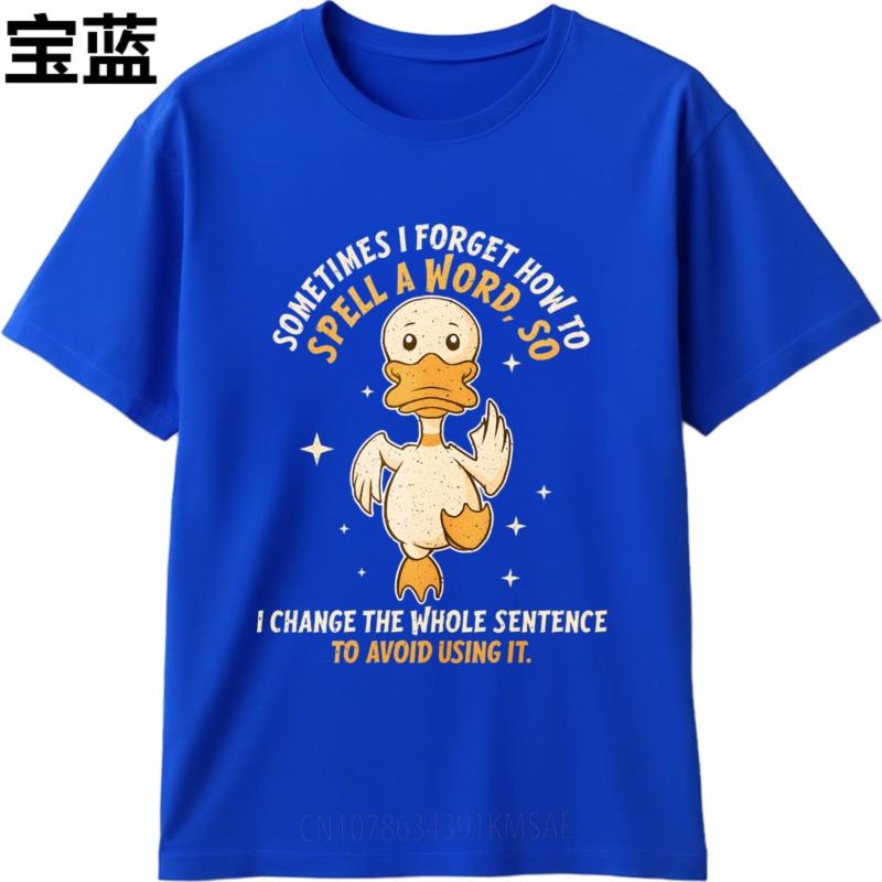 Tshirt for man Essential Tee Round Neck tshirt Oversized Duck With Text And Stars Pattern Basic For her Top tees Essential Tee