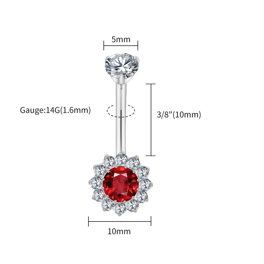 Правый Большой ASTM F136 Титановый Круглый Циркон Гало Пирсинг Пупка 14G Роскошный Опал Гранат Циркон Пирсинг Пупка Украшения для Пирсинга Тела