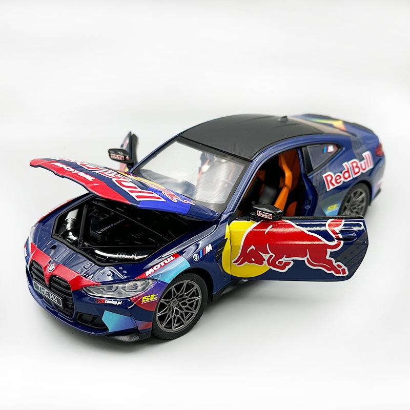 CCA Симуляция 1/24 BMW M4 G82 DTM Red Bull Racing Модель гоночного автомобиля Звук Свет Коллекция Миниатюрная Машинка Домашний Декор Подарок Парню