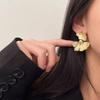 Silver/Gold Metal Ginkgo Leaf Earrings Metal Leaves Ear Studs Personality Big Plant Earrings  Party