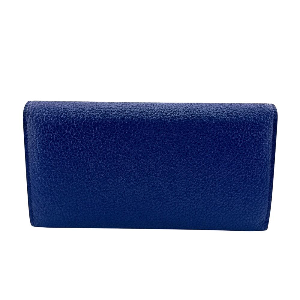 Salvatore Ferragamo 220023CALF GanciniMetal leather Purse Navy leather Used