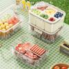 Divided Serving Tray With Lid And Handle Clear Snackle Box Container Portable Snack Platters Organizer Box For Candy Fruits 2025