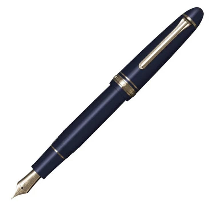 SAILOR Profit 14 Gold Trim Fountain Pen 14K Nib blue Broad Made in Japan 11-1214-640
