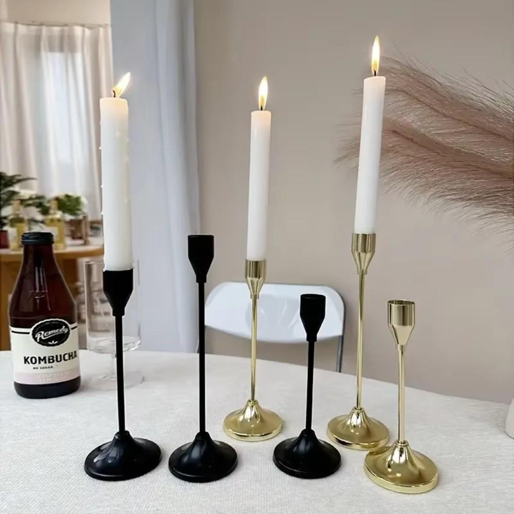 3Pcs/Set Exquisite Candlestick Holder Metal Table Candle Stand Candlelight Dinner Props  Wedding