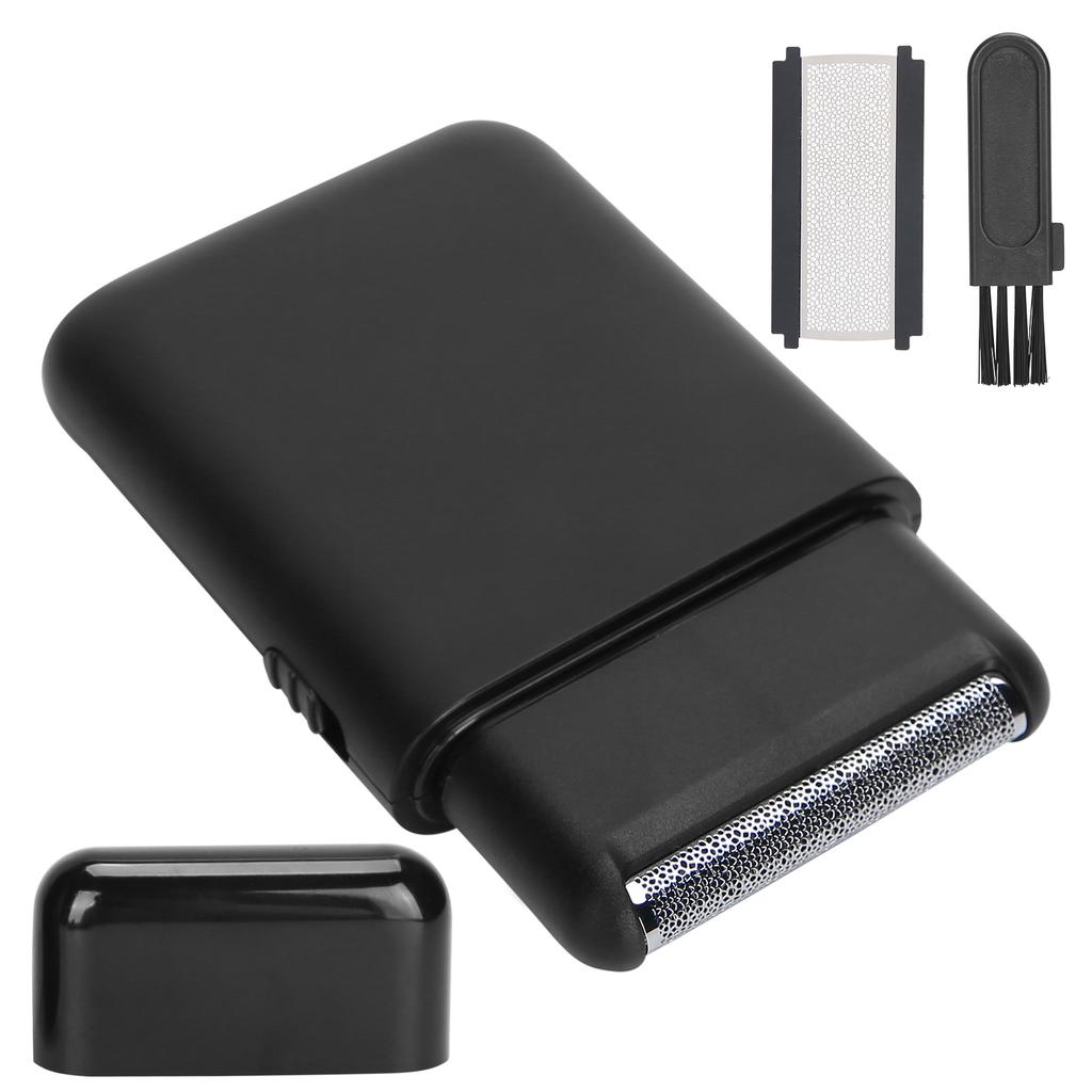 Электробритва с зарядкой через USB, портативная мужская бритва с сеткой, триммер для бороды (черный)