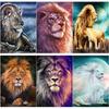 New 5D DIY Diamond Painting Lion Diamond Embroidery Animals Cross Stitch Full Round Drill Crafts Home Decor Manual Gift