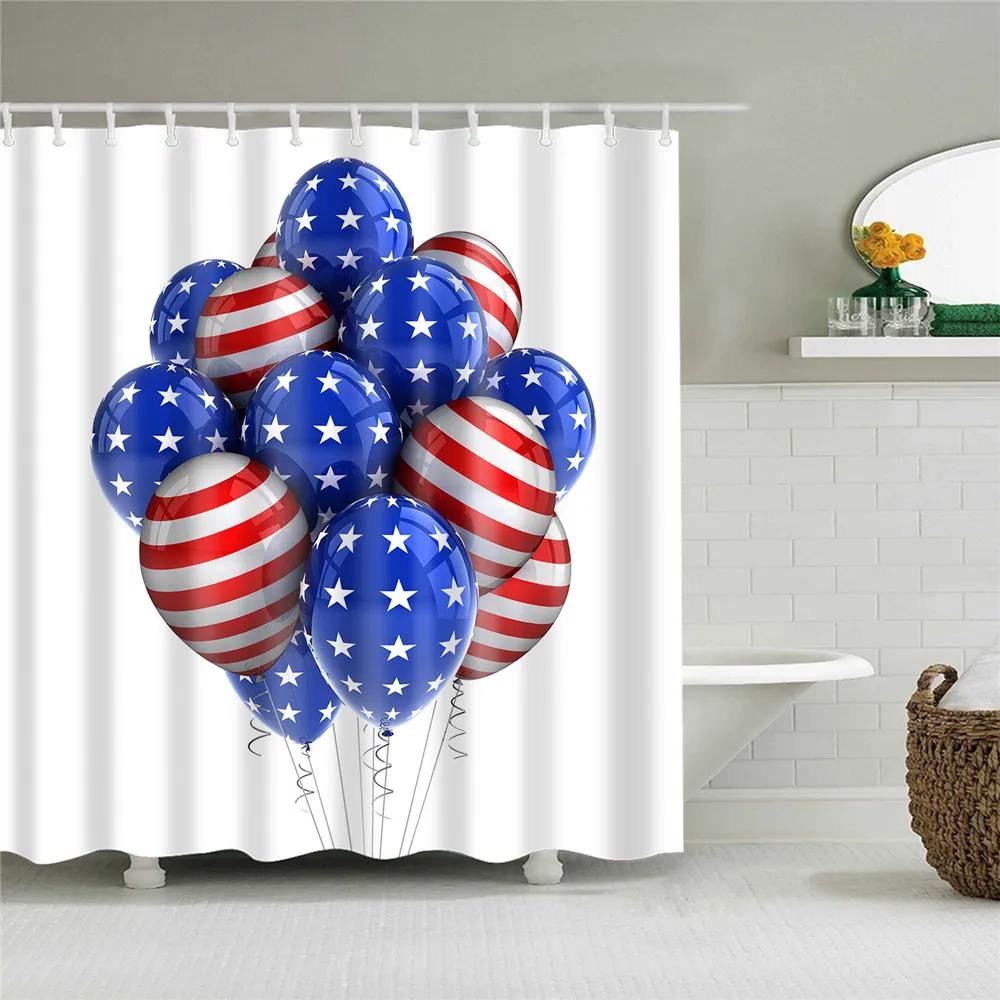 Retro Artistic Flag Shower Curtain Rustic Country Barn Door Pattern Bath Curtains Bathroom Curtains for Bathtub Home Art Decor