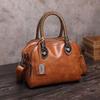 Oil Wax Leather Women Bag Retro Portable Handbag Solid Color Fashion Large Capacity Shoulder & Crossbody Bags