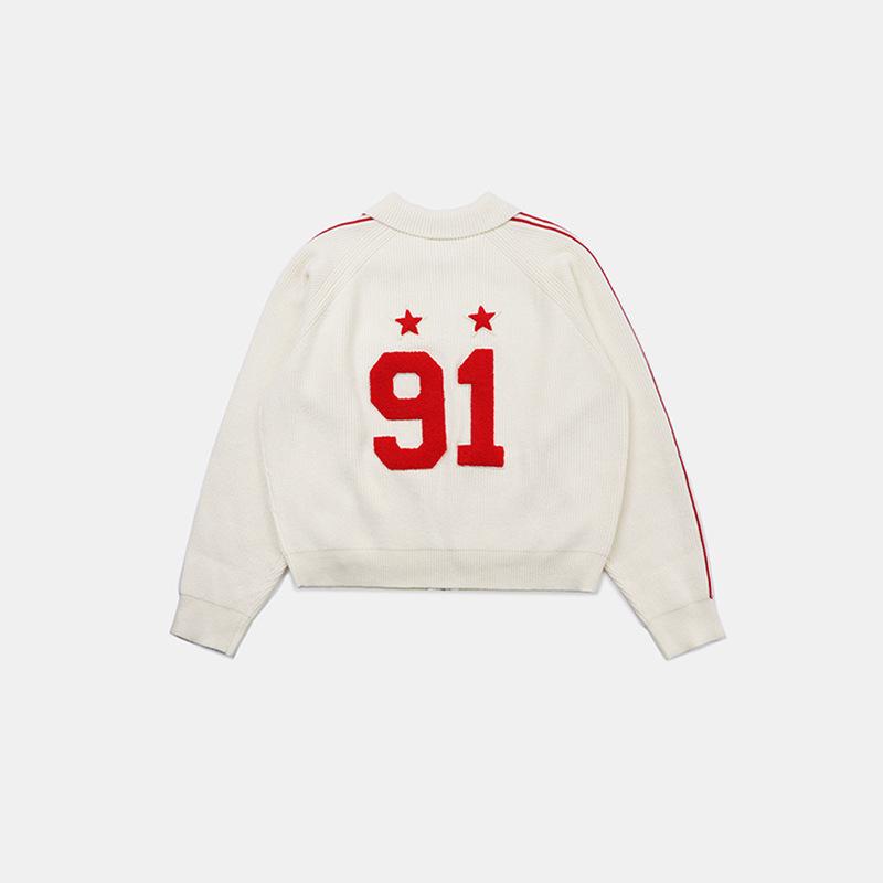 Korean Badblood BCAC Series American Spicy Girl Red Women's Knitted Cardigan