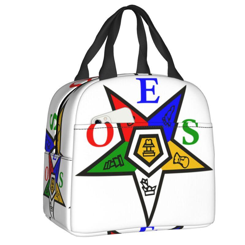 Custom OES Order Of The Eastern Star Thermal Insulated Lunch Bags Woman Portable Lunch Container for Work School Travel Food Box