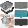 Grey/black Silicone Soap Box Self Draining Tray No Drilling Drainage Rack Bathroom Kitchen Drainage Soap Box Anti Slip Sink Tray