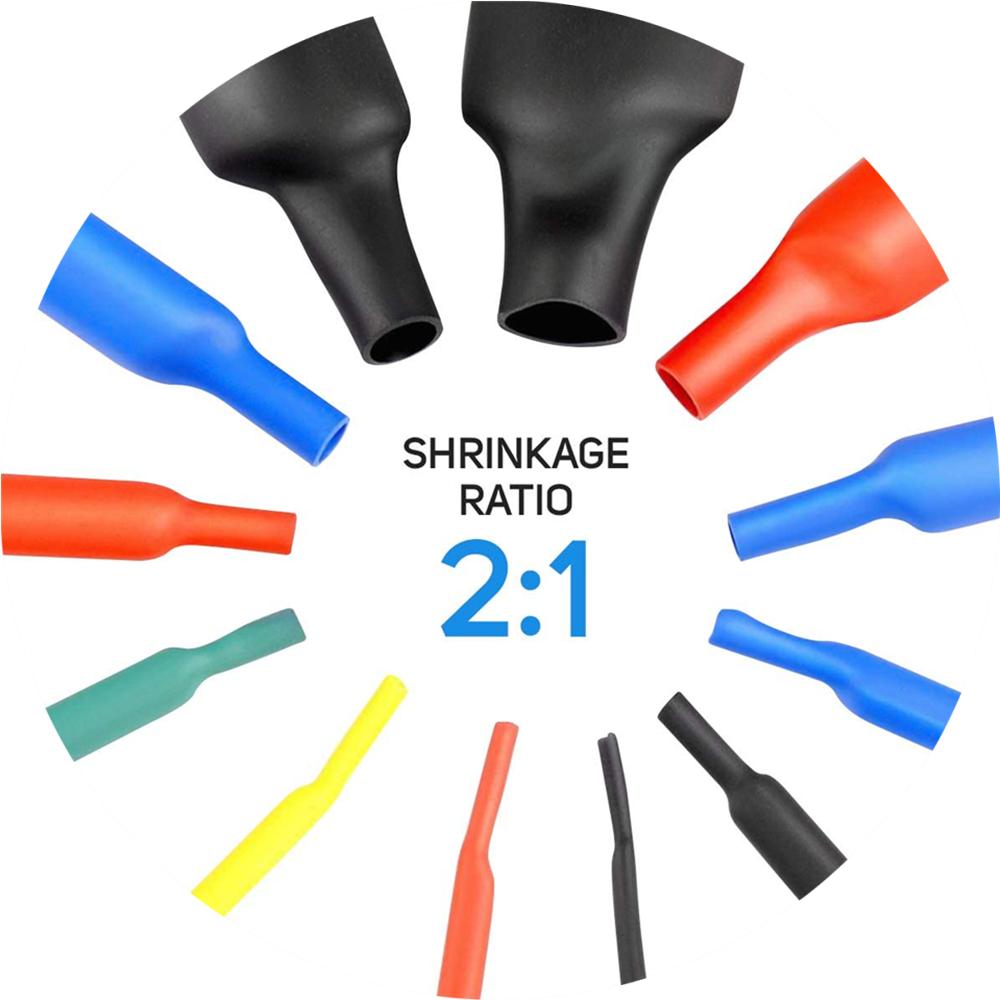 164 шт./530 шт. термоусадочные трубки, изоляционные термоусадочные трубки, ассортимент электронных полиолефиновых проводов, комплект кабельных муфт, тепловая пушка