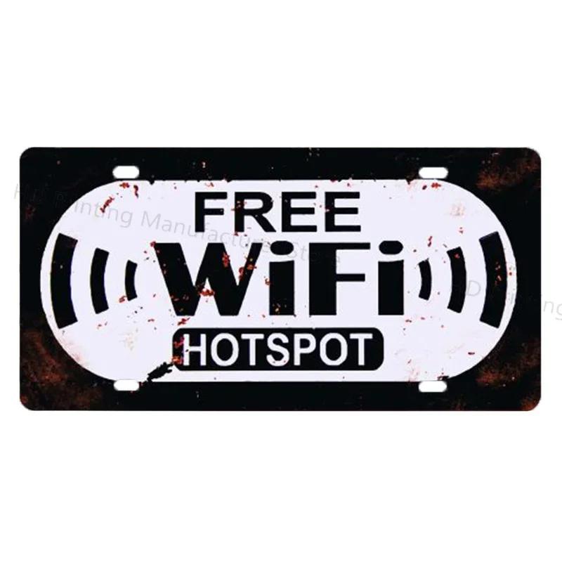 DORA Металлическая табличка ОТКРЫТОЗАКРЫТО Бесплатный Wi-Fi Номерной знак Магазин Декор стен Туалеты Металлическая табличка Винтажная Не курить Туалет Металлическая табличка Покраска Пластины Постер