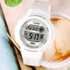 Women's LED Light 100 Meter Water Resistance 60 Lap Memory Running Watch 1200 White A1