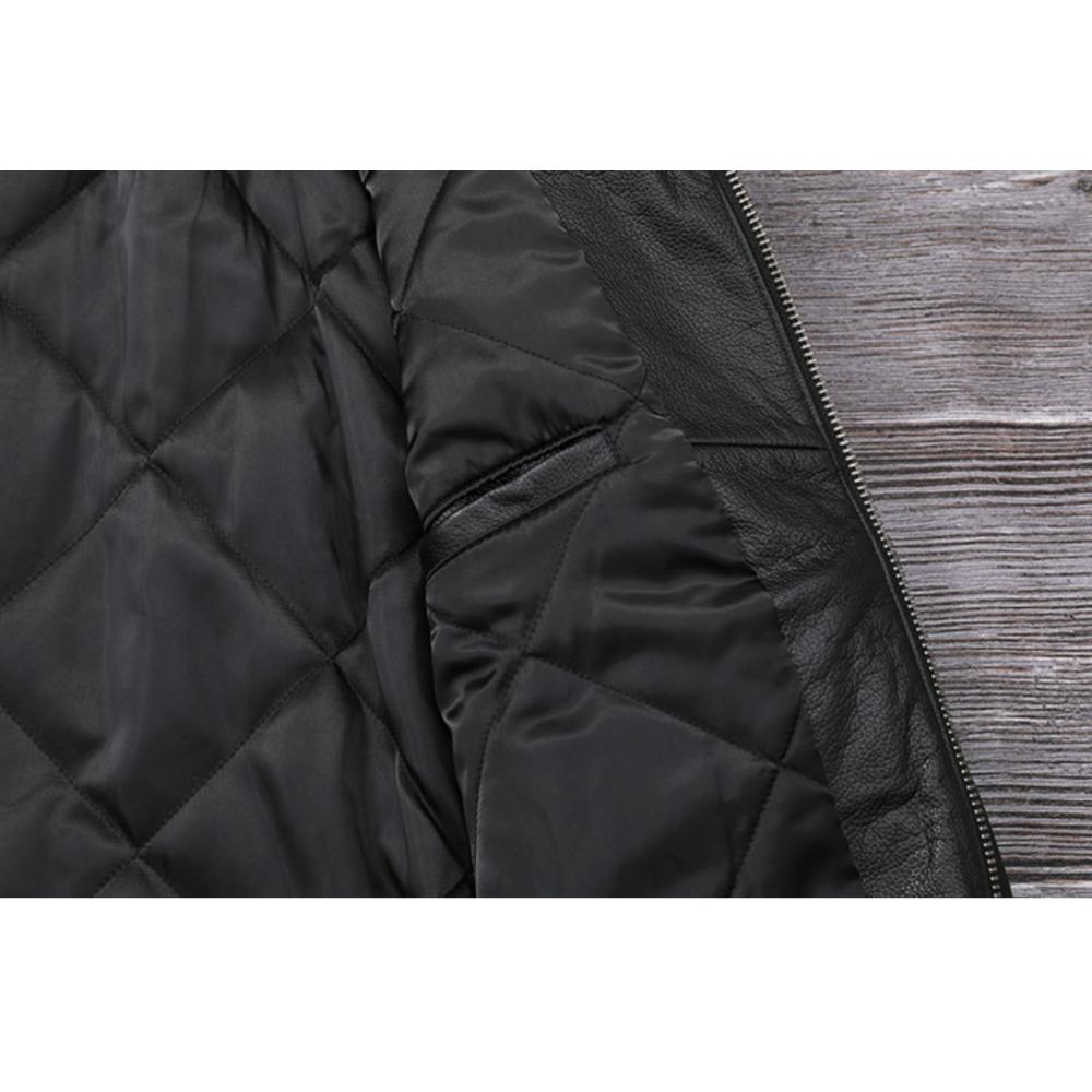 Китайский размер Мужская кожаная куртка из натуральной коровьей кожи с воротником из натурального меха Летные куртки Мужские пальто из коровьей кожи Зимняя одежда ВВС