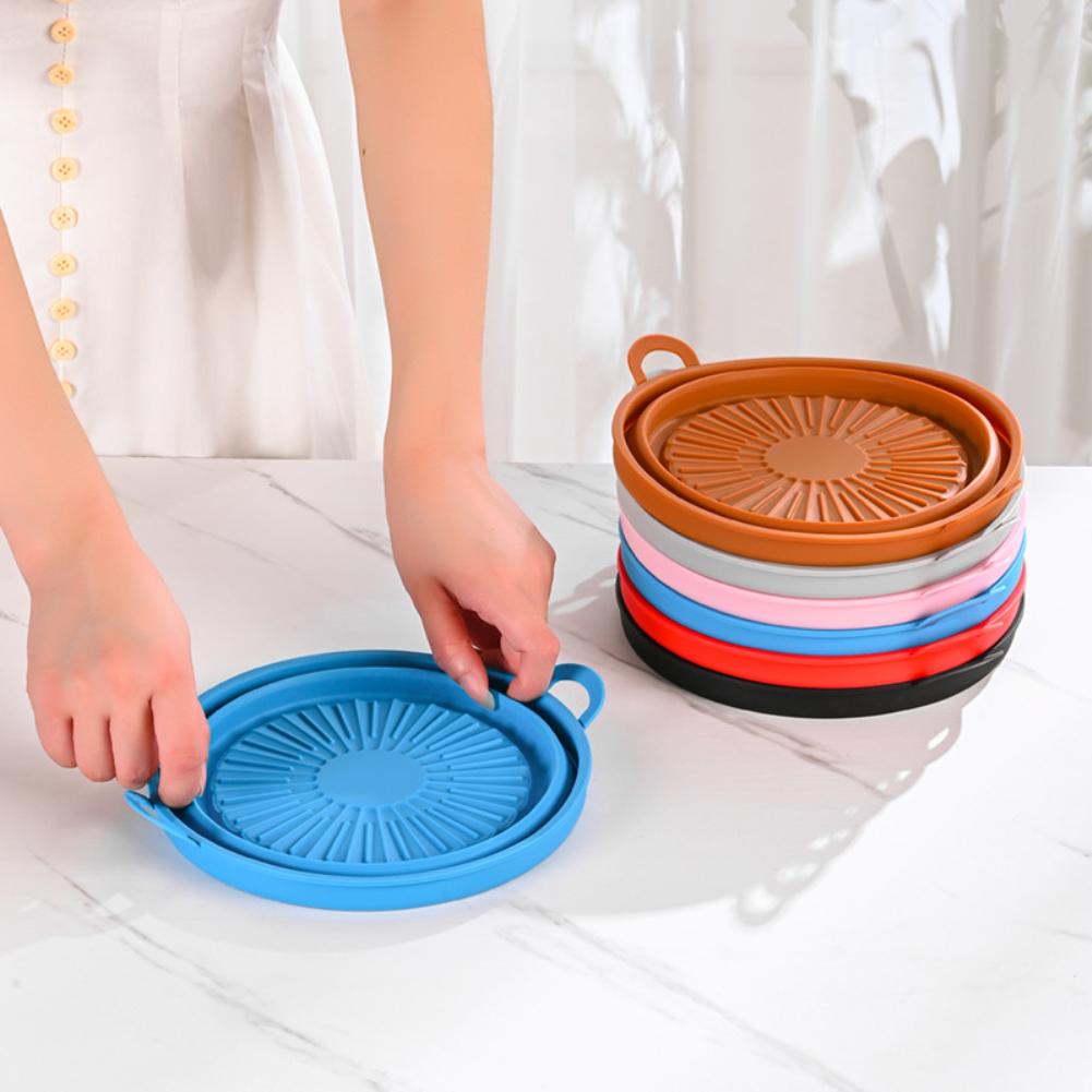 Silicone Air Fryers Oven Baking Tray Pizza Fried Chicken Airfryer Silicone Basket Reusable Airfryer Pan Liner Accessories