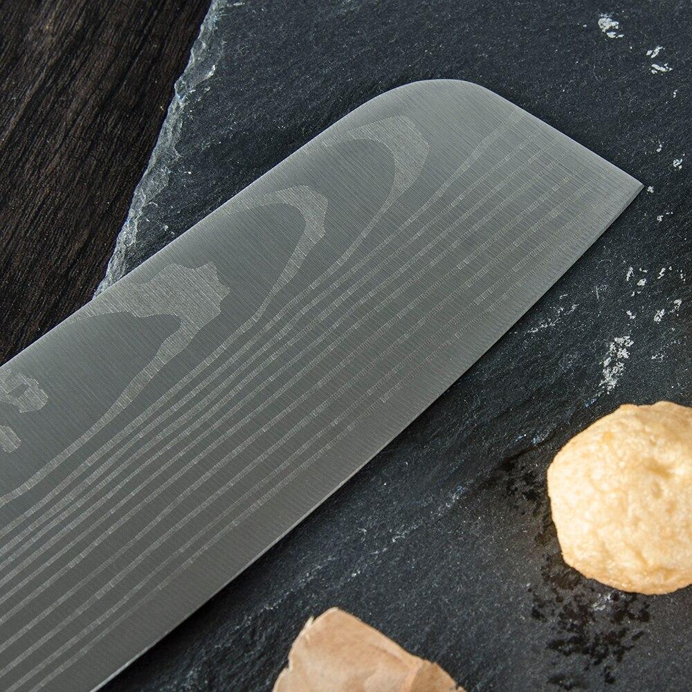 Японский нож Накири 6,5 дюймов лазерный дамасский узор из нержавеющей стали с острым лезвием нож для мяса и овощей инструмент кухонные аксессуары