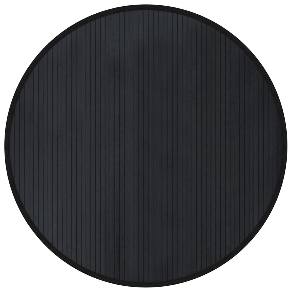 Round Rug Black 100 cm Bamboo